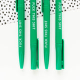 F*ck This Sh*t Recycled Eco Ballpoint Pen | Green