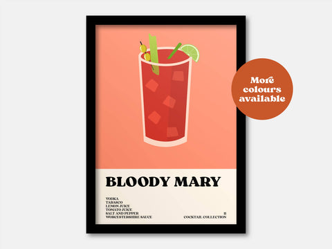 Bloody Mary Cocktail Print: Orange / A4