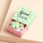 Tiny Matchbox Ceramic Tokens: Clover