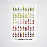 'WINEderful' Wine Montage Tea Towel