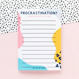 Procrastination Lined A6 Notepad | Recycled Stationery