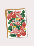 Diolch Coastal Floral Thank You Card - Welsh/Cymraeg