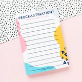 Procrastination Lined A6 Notepad | Recycled Stationery