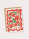 I Love You Red Roses Card - Valentine's Day, Love  