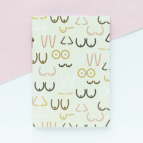 Boobs Print Plain A6 Notebook | Stationery Feminism