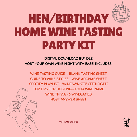 Hen/Birthday Home Wine Tasting Party Kit - Digital Downloadable Bundle