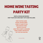 Home Wine Tasting Party Kit - Digital Downloadable Bundle
