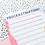 Procrastination Lined A6 Notepad | Recycled Stationery
