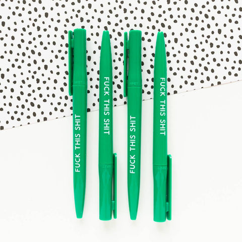 F*ck This Sh*t Recycled Eco Ballpoint Pen | Green