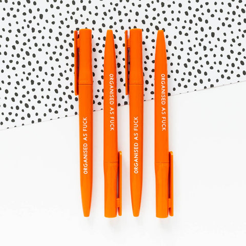 Organised As Fu*k Recycled Eco Ballpoint Pen | Orange