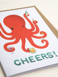 Cheers - Octopus - Celebration, Congratulations Card